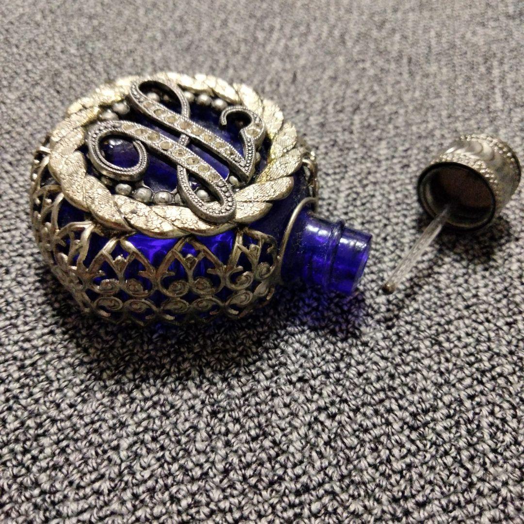 チェコ製　コバルトブルー 香水瓶