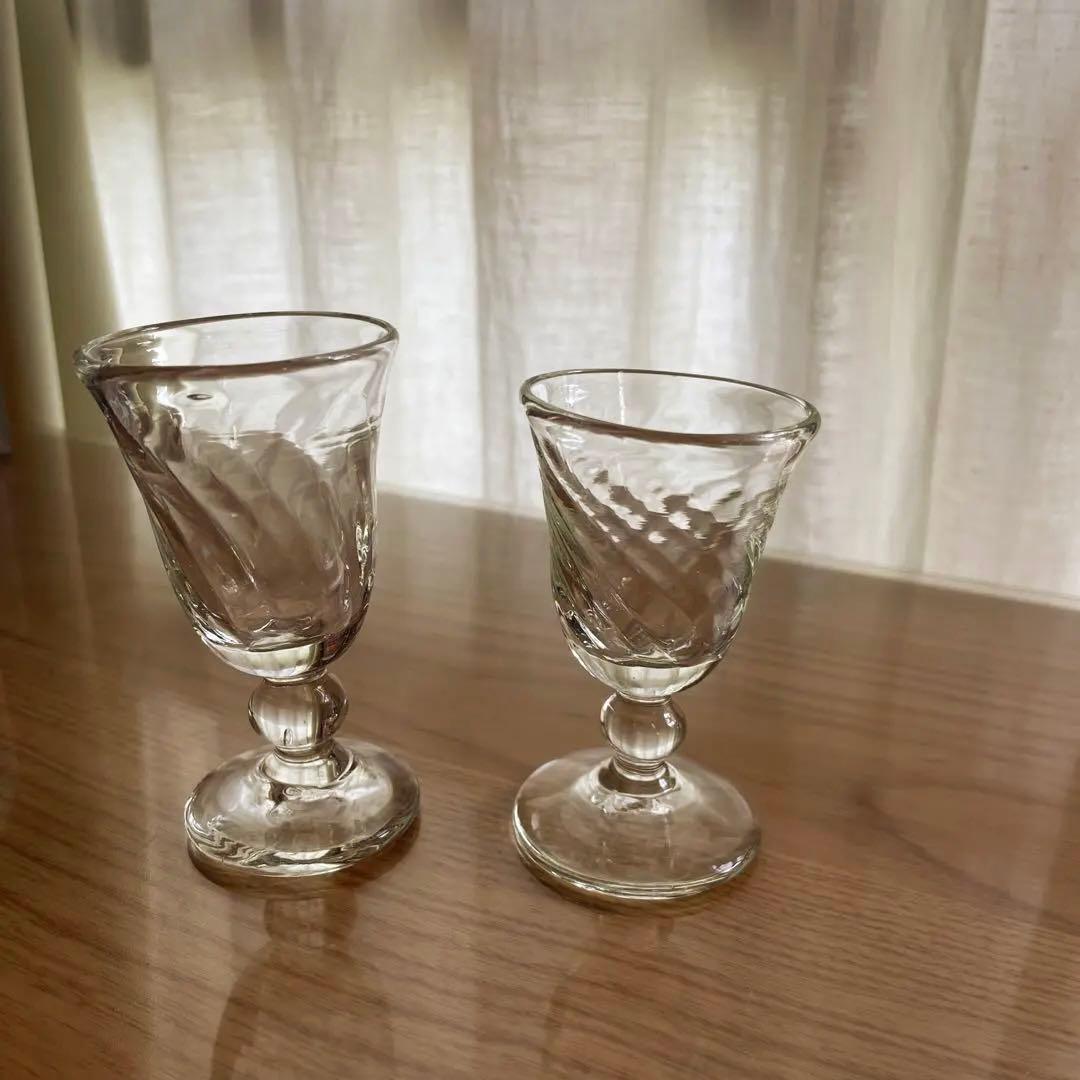 倉敷ガラス　小谷真三 ワイングラス　2脚セット　小谷眞三　ペア