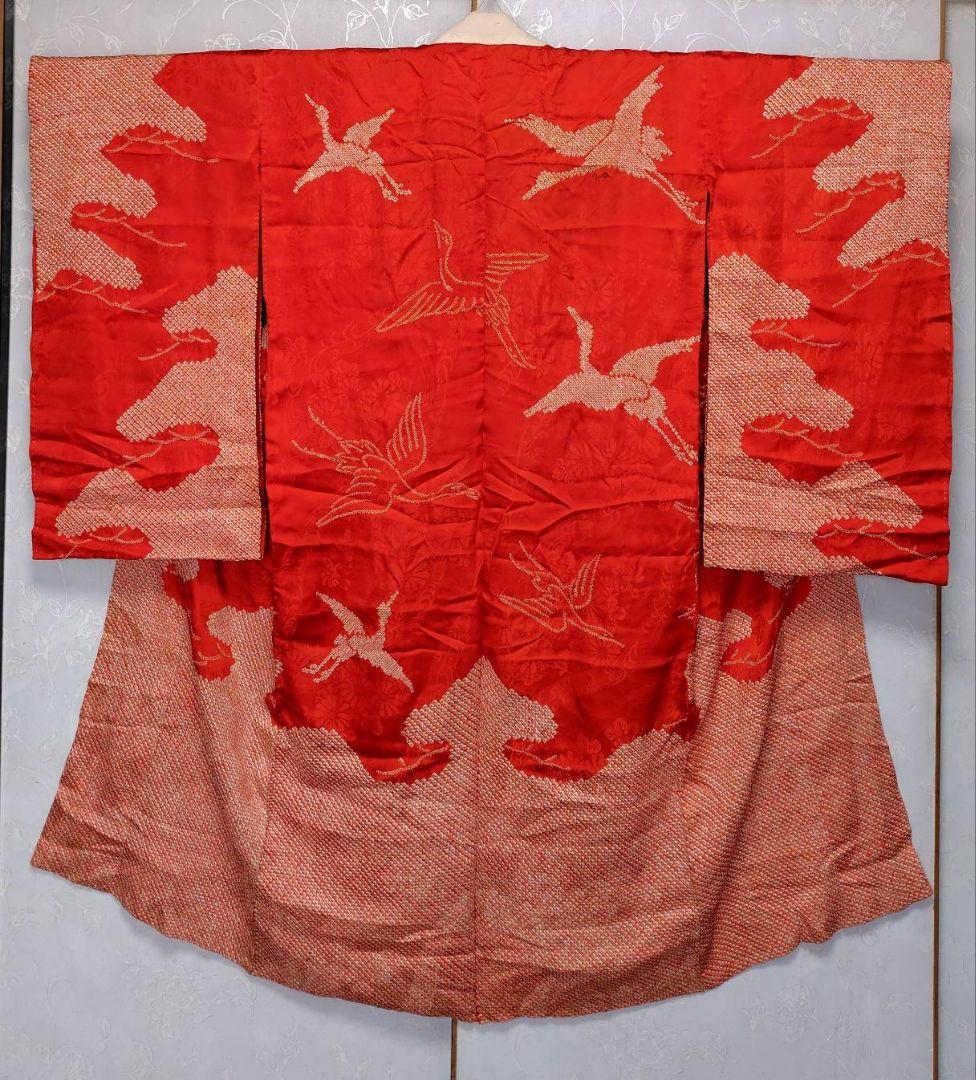 RK521アンティーク子供着物長襦袢着丈134センチ裄丈62センチ正絹綺麗美品