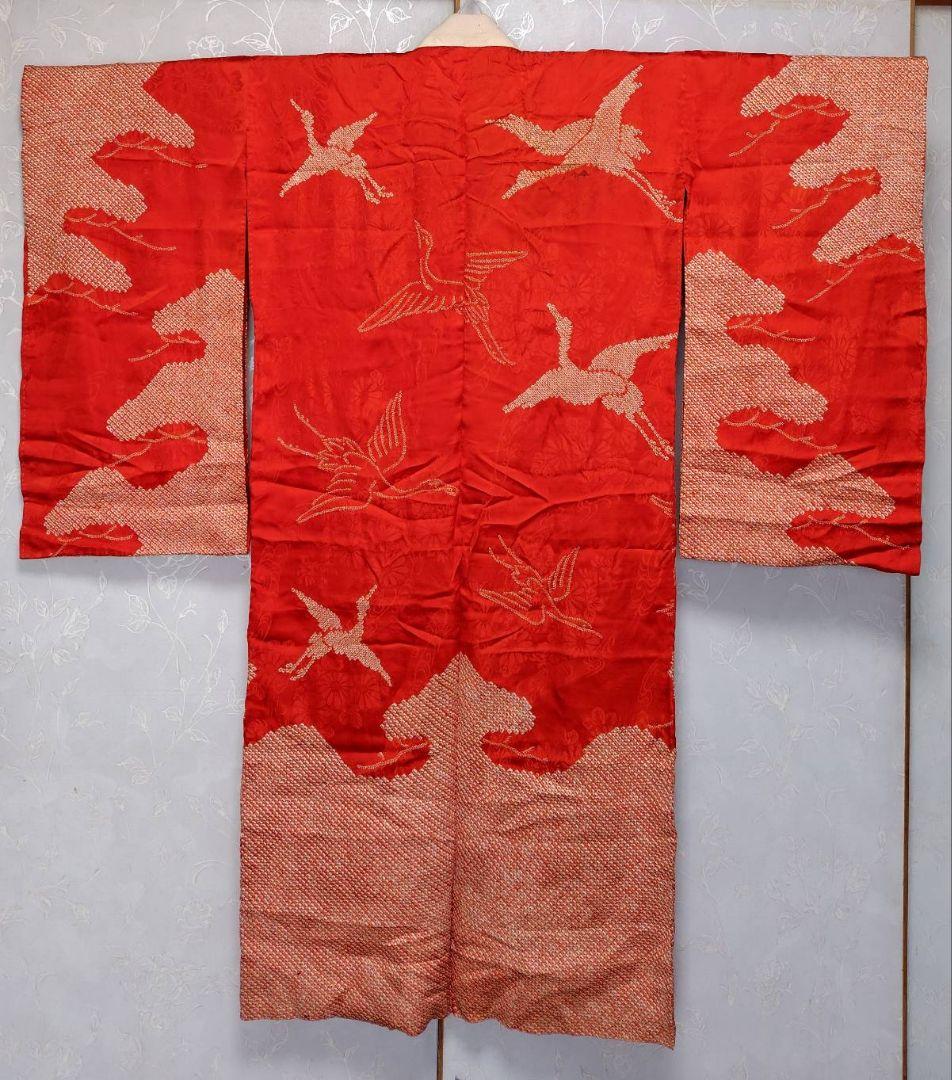 RK521アンティーク子供着物長襦袢着丈134センチ裄丈62センチ正絹綺麗美品