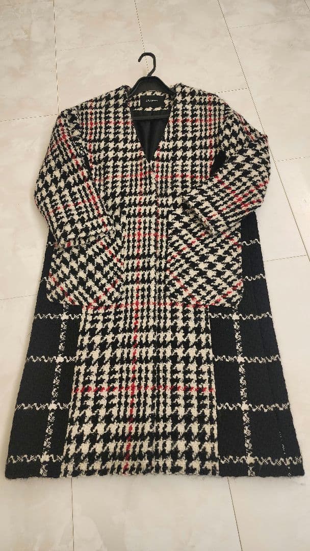 グレースゴンチネンタル　ダイアグラム　チェック柄ロングコート　36