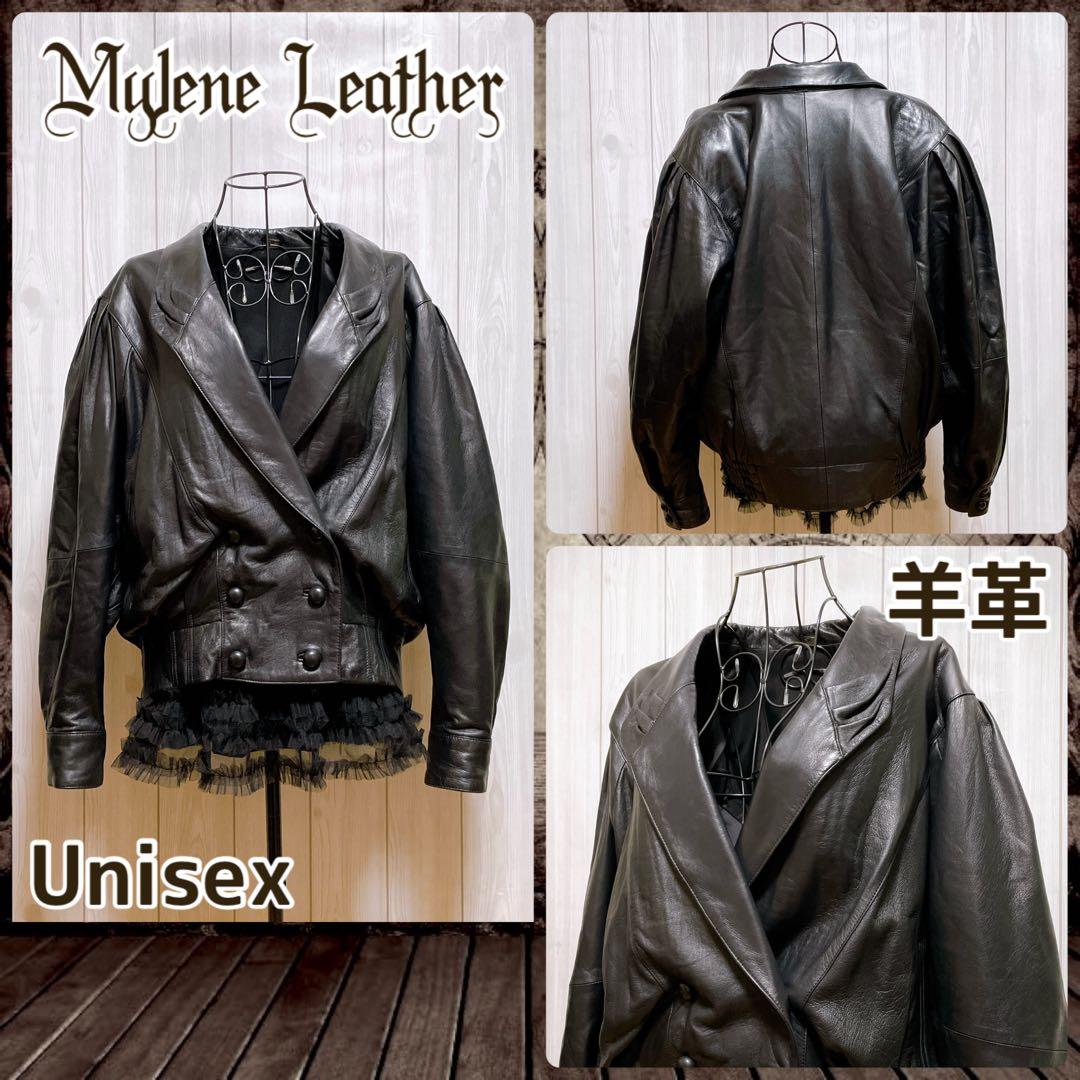 羊革 本革 革ジャン ジャケット 黒 平成ギャル y2k グランジ ヴィンテージ