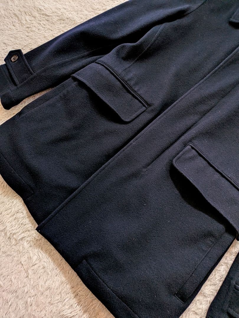 ブルックスブラザーズ　ロロピアーナ　ネイビー ステンカラーコート ウールコート