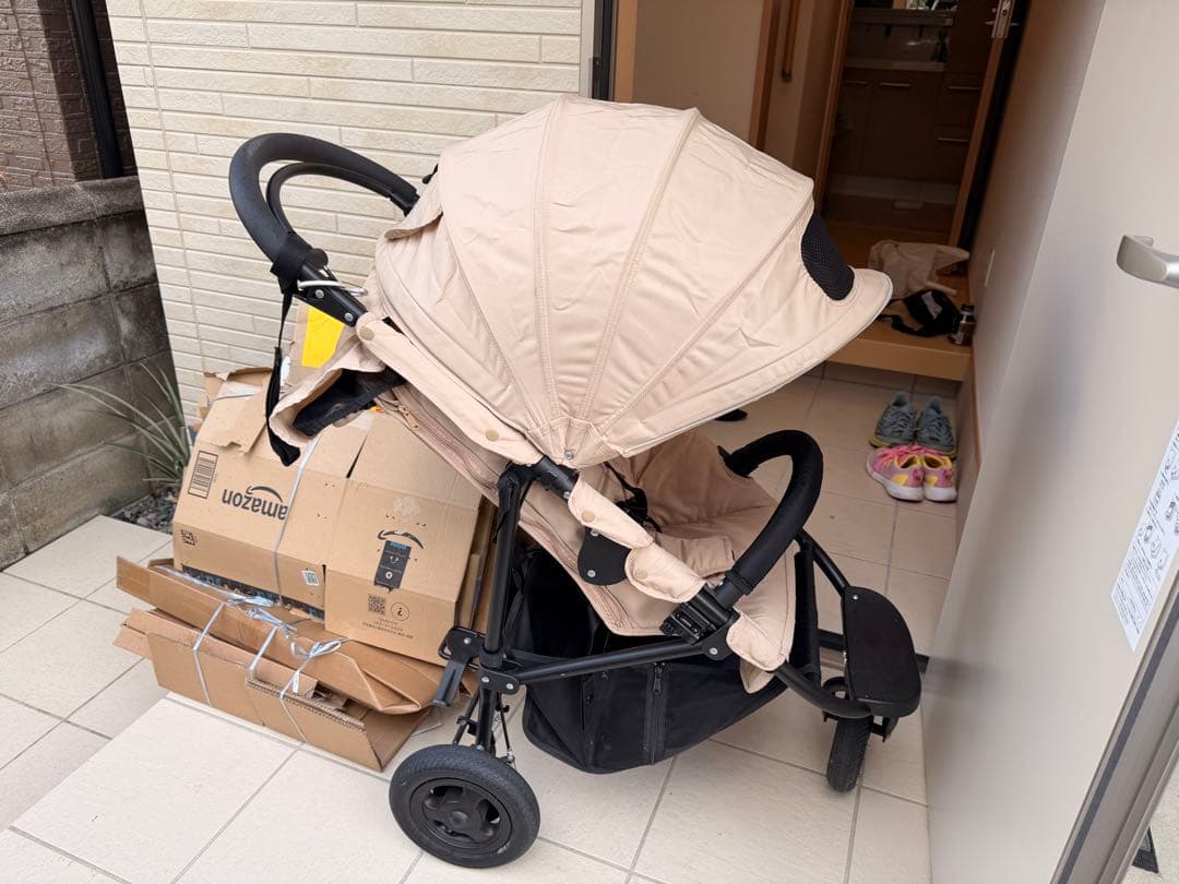 エアバギーココ　キャメル　ベビーカー　ブレーキモデル レインカバー