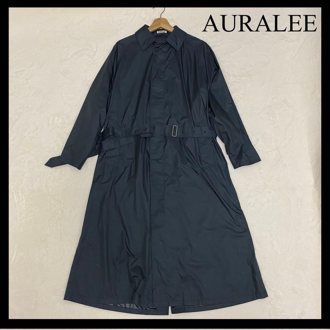 オーラリー SUPEER LIGHT POLYESTER サテンカラーコート