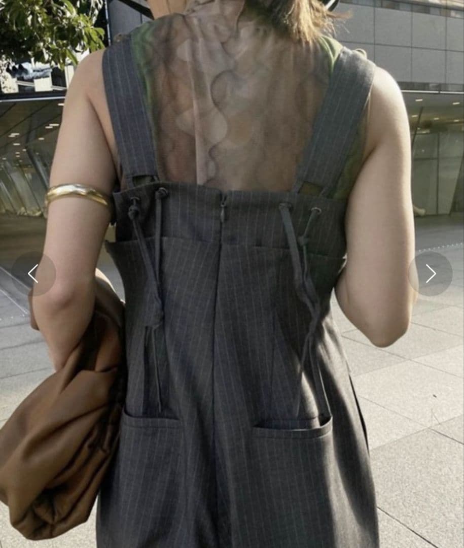 Ameri　MEDI CORD SUSPENDER WIDE PANTS