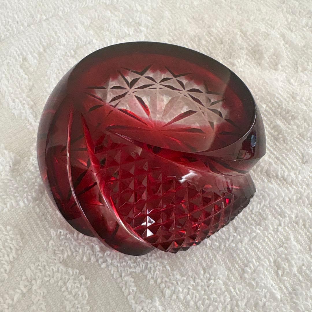 島津薩摩切子　ペーパーウエイト　薩摩の雫