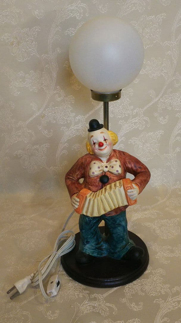 ✿美品✿ベルアートコレクション　ピエロのランプ／スタンド／陶器製／アンティーク