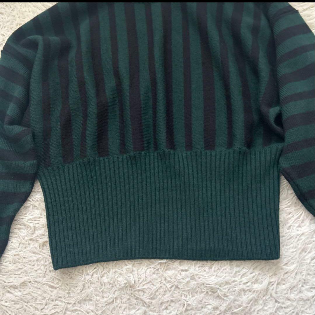 S*Q様 MARNI ダークグリーン ブラック ストライプ ニットM