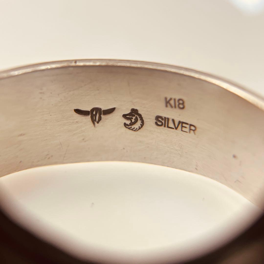 TADY&KING SV925 K18 平打ちバングルGPウルフ 平打ち