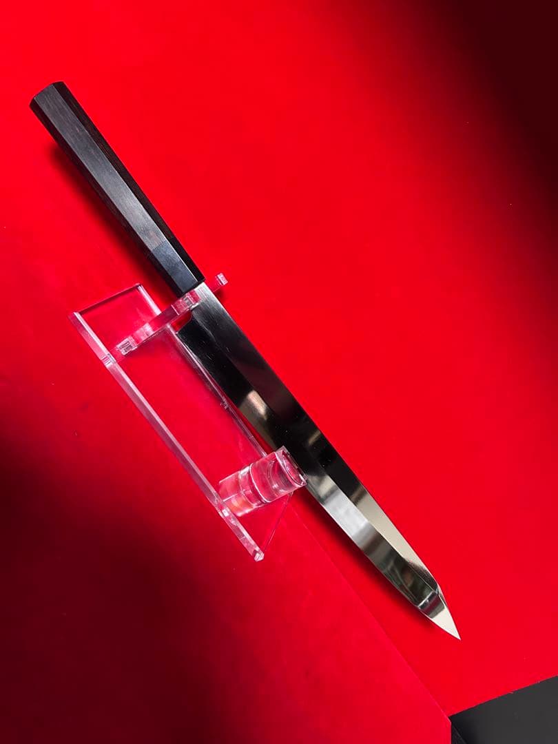 01582 包丁　飛燕型切付　尺　鏡面仕上げ　切味抜群　箱付　未使用品