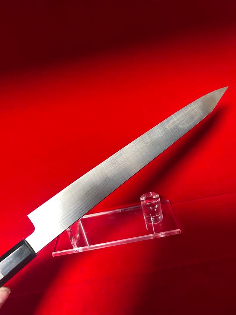 01582 包丁　飛燕型切付　尺　鏡面仕上げ　切味抜群　箱付　未使用品