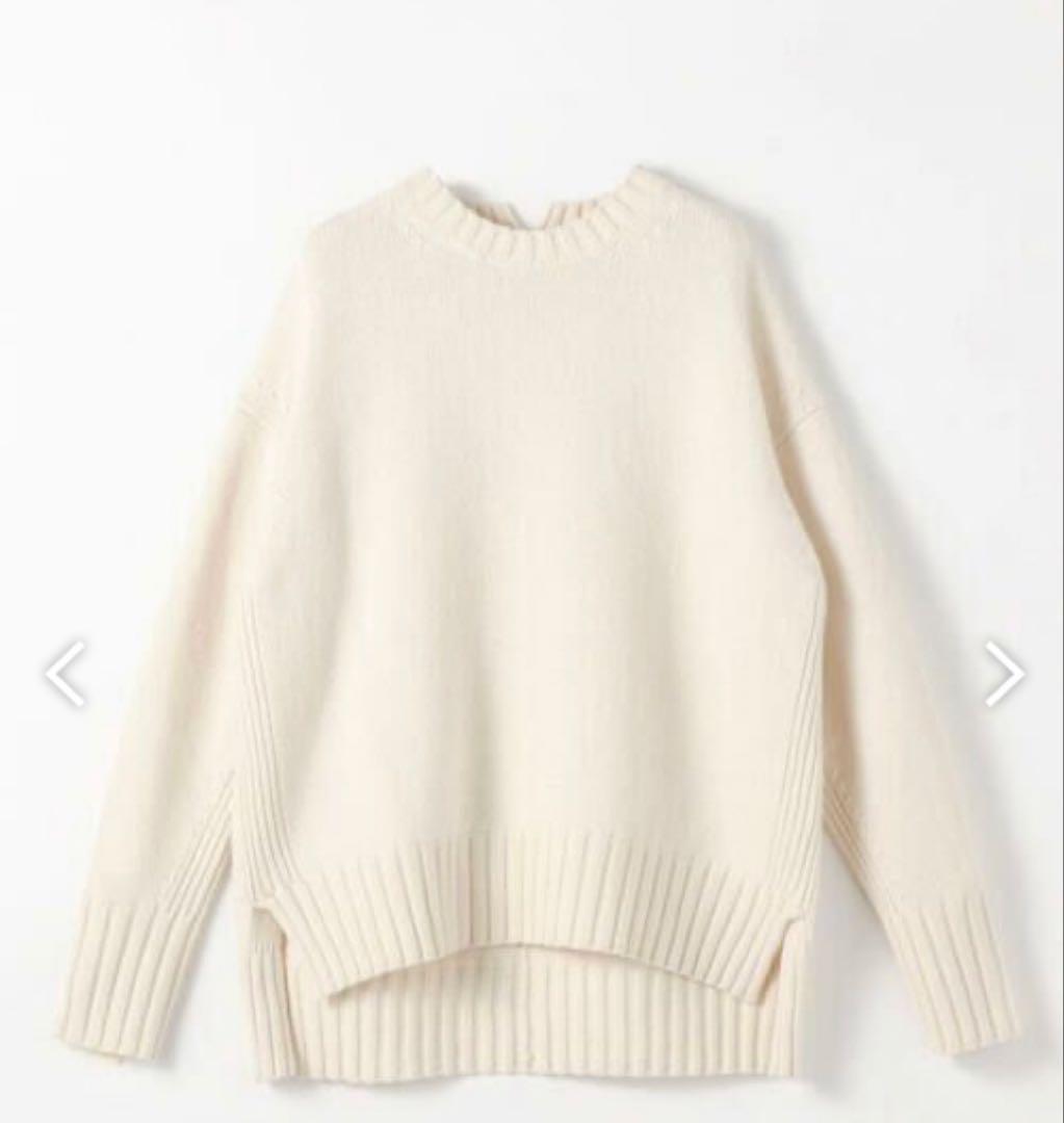 ラムカシミヤクルーネックプルオーバー　ホワイト　MACPHEE トゥモローランド