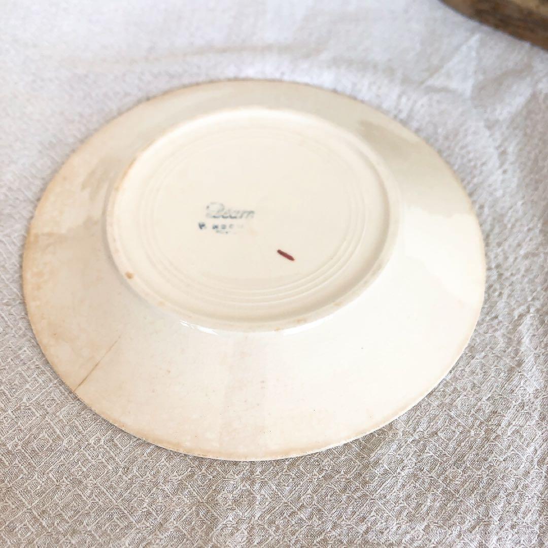 希少 クレイユモントローHBCM べアン バスク柄　ディナープレートB フランス