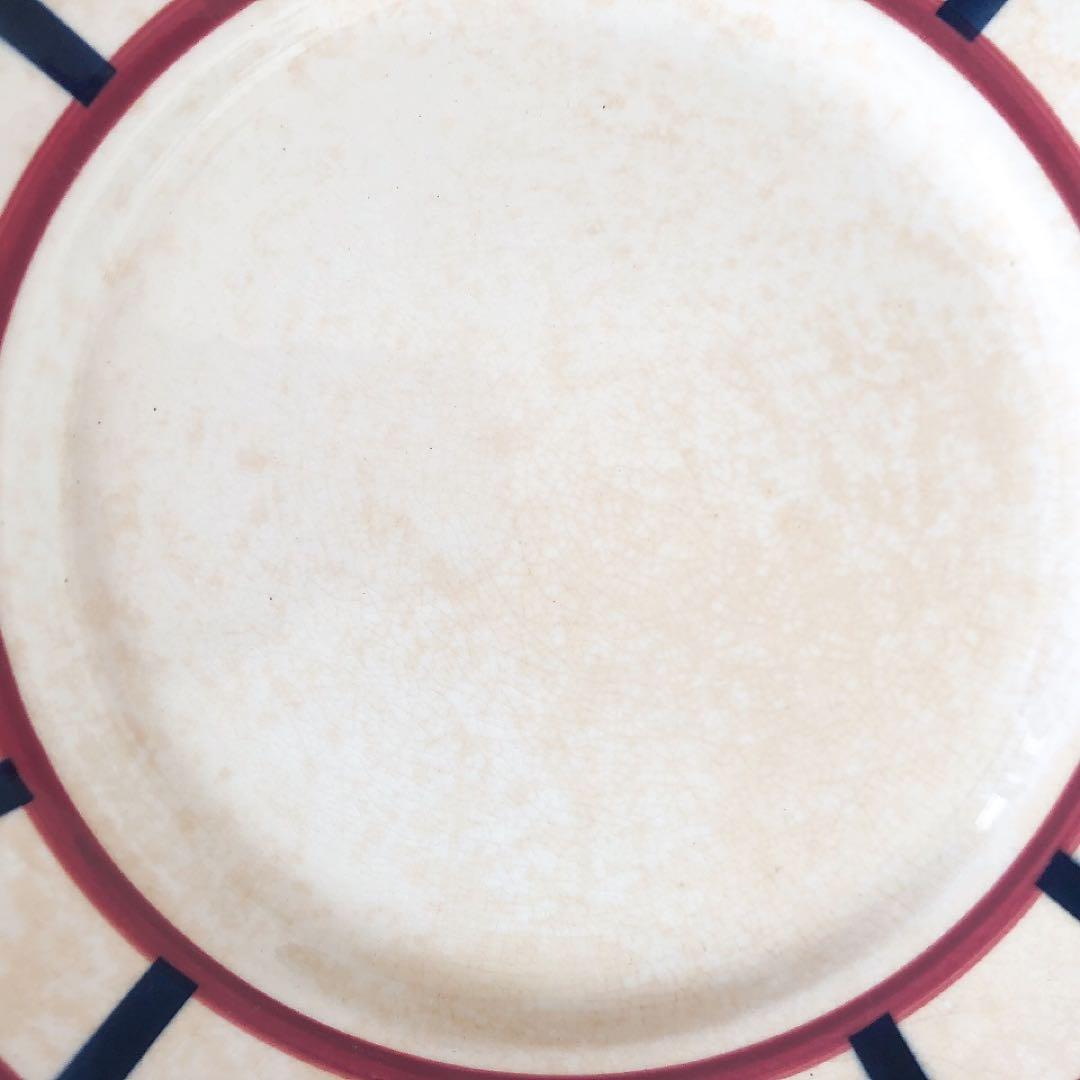 希少 クレイユモントローHBCM べアン バスク柄　ディナープレートB フランス