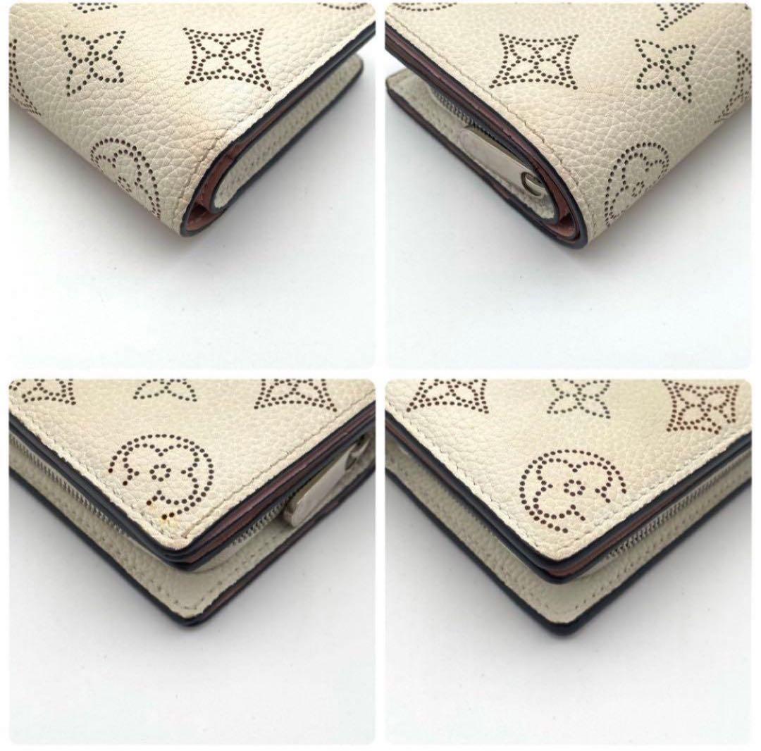 ルイヴィトン モノグラム マヒナ ポルトフォイユ クレア 二つ折り財布 ホワイト