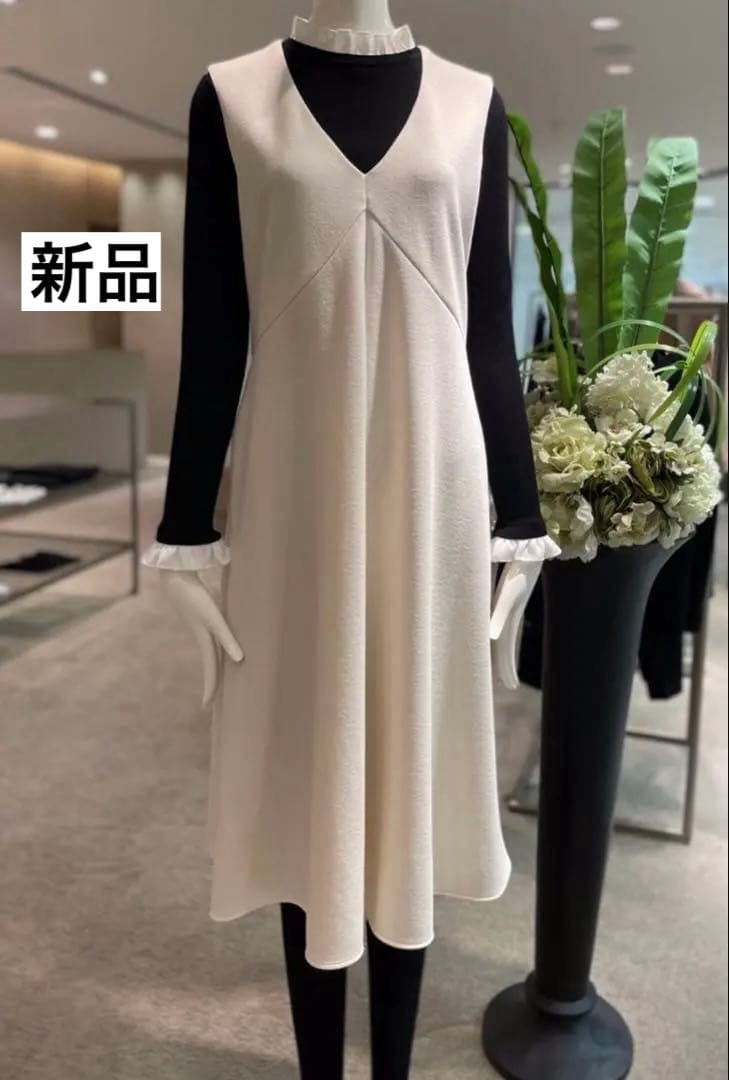 新品　エムプルミエブラック　ジャンパースカート　ワンピース　アナイ