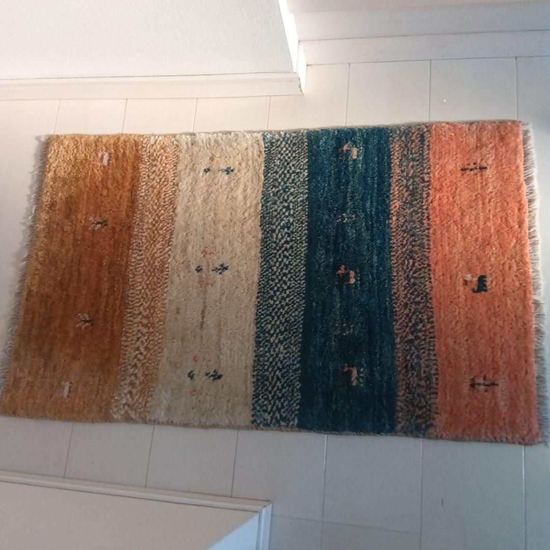 ギャベ　ストライプデザインラグ 　　　マット