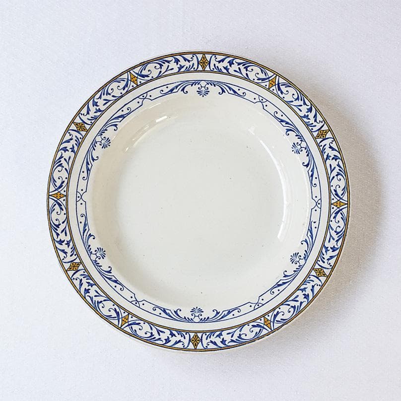 フランスアンティーク　クレイユモントロー　COLBERT　深皿　24.4cm