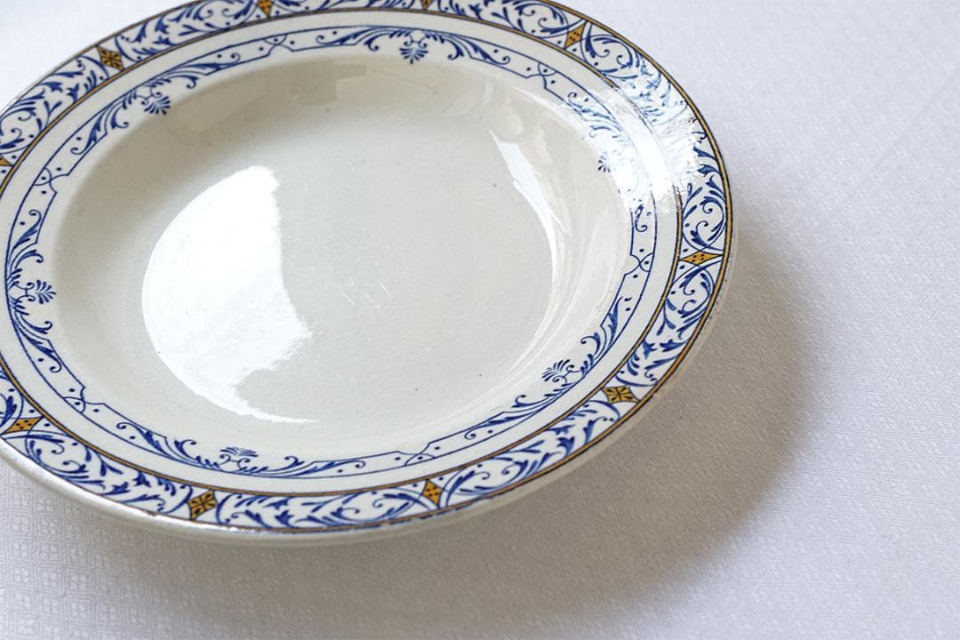 フランスアンティーク　クレイユモントロー　COLBERT　深皿　24.4cm