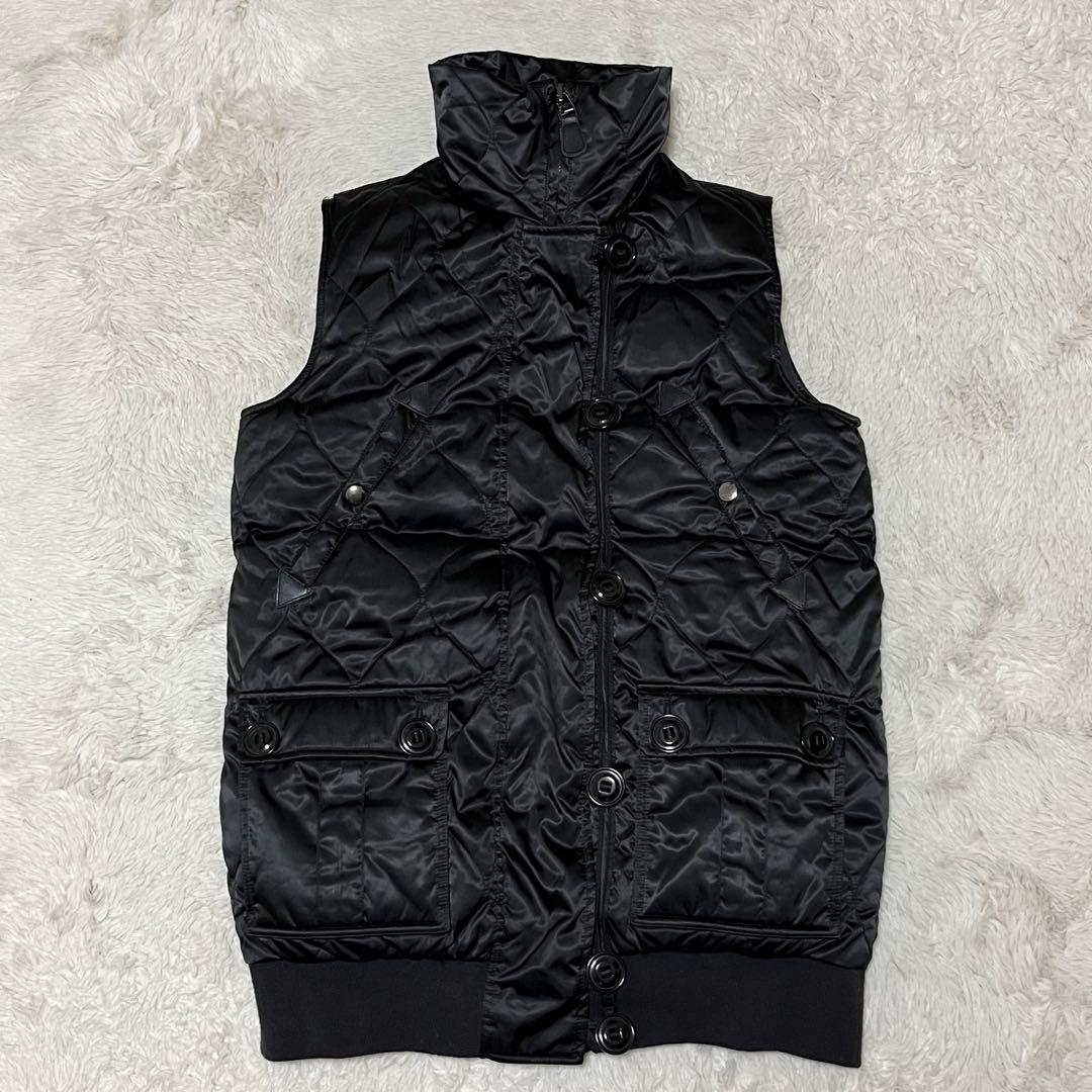 美品　ラルフローレン　キルティング　ダウン　ベスト　黒　ファー　11 L