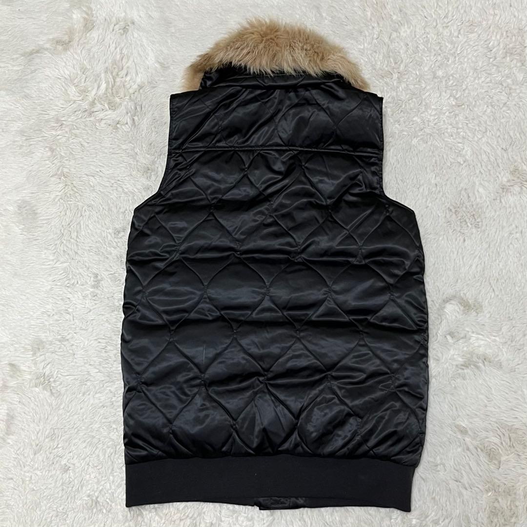 美品　ラルフローレン　キルティング　ダウン　ベスト　黒　ファー　11 L