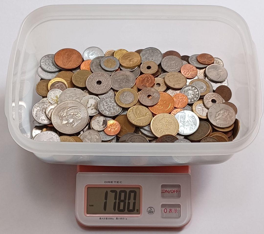 重さ1780g(約1.7kg)分の外国(海外)硬貨 【銀貨1点おまけ付き】