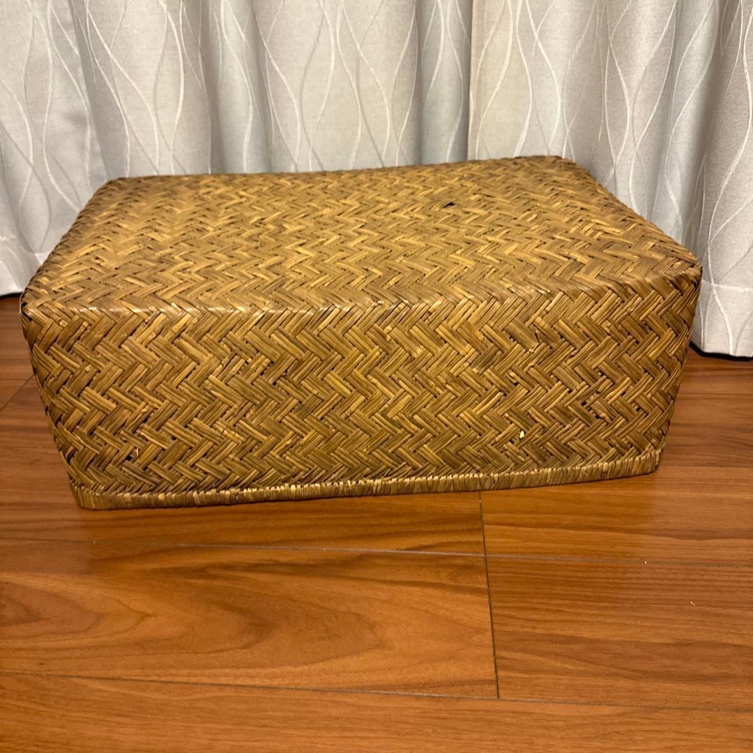 竹籠　竹行李　古道具　アンティーク　竹籠　収納　カゴ　昭和レトロ　長方形