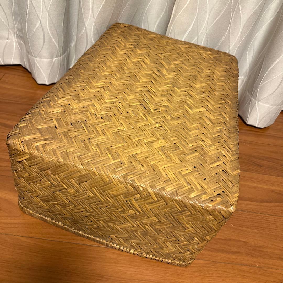 竹籠　竹行李　古道具　アンティーク　竹籠　収納　カゴ　昭和レトロ　長方形