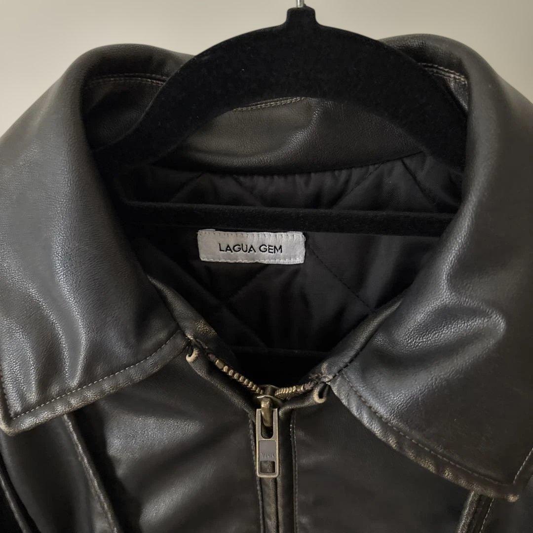 LAGUA GEMフェイクレザーヴィンテージジャケット