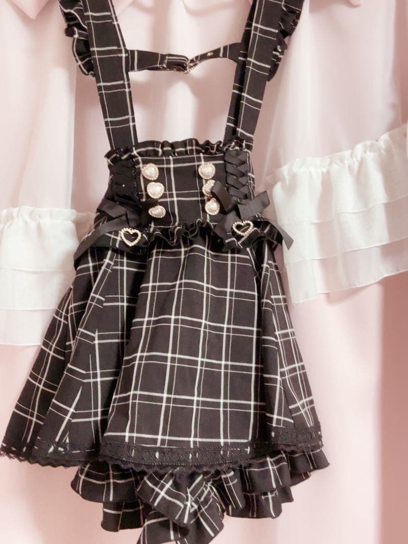 LIZLISA レースアップサスペンダー付スカパン