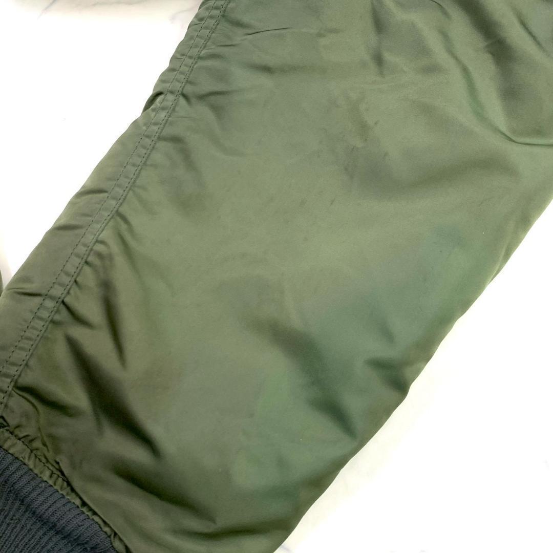 90s USA製 アルファ N-2B フライトジャケット カーキ L　D781