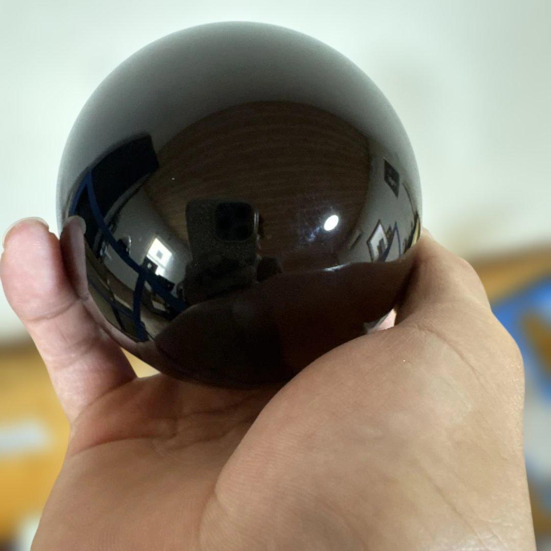 【超希少】魔除け　加熱　モリオンスフィア　黒水晶　約8.7cm