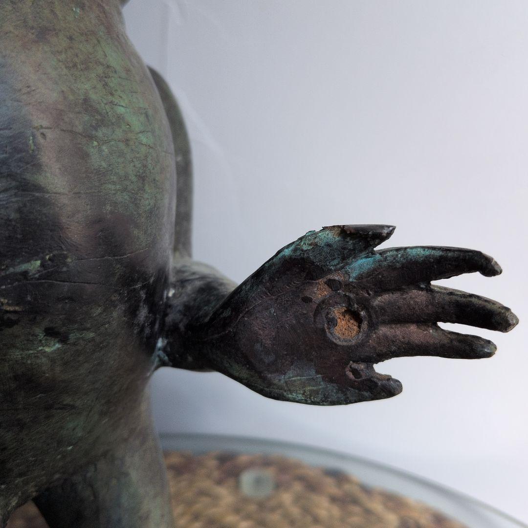 ブロンズ カエル 青胴