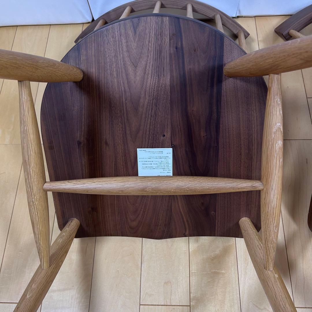 アコールチェア　ウィンザー　ウォールナット無垢　オーク無垢　座刳り加工アーコール
