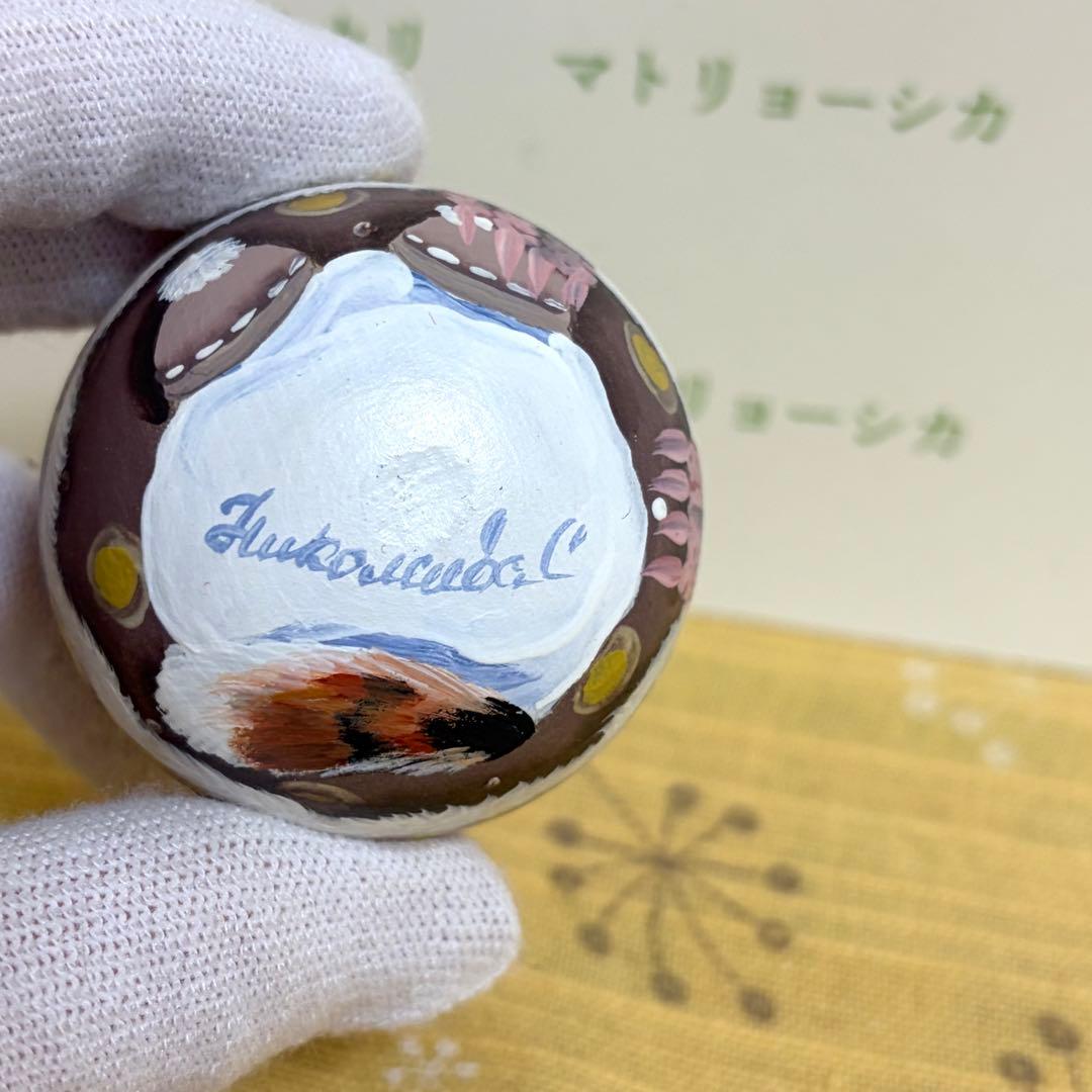 猫　マトリョーシカ　おきあがりこぼし　ロシア雑貨　手描き