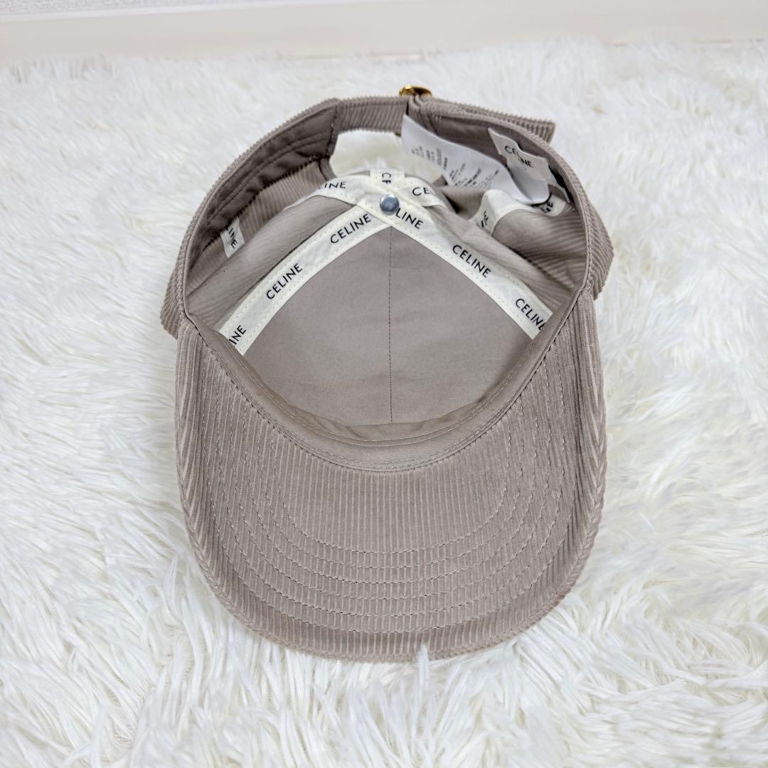 CELINE トリオンフ ベースボールキャップ コーデュロイ ベージュ L