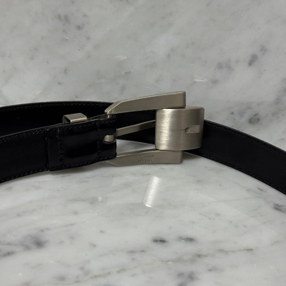 イタリア製 VERSACE ヴェルサーチ メデューサ ベルト ブラック 本革 銀