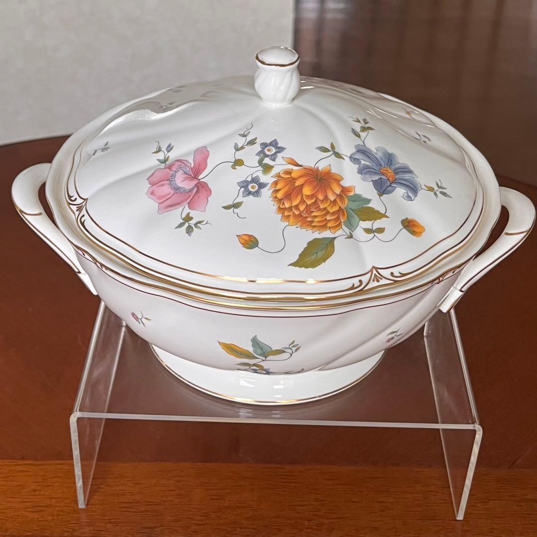 【黒壺美品】ウェッジウッド★ローズミード★カバードベジタブル（蓋付きチューリン）