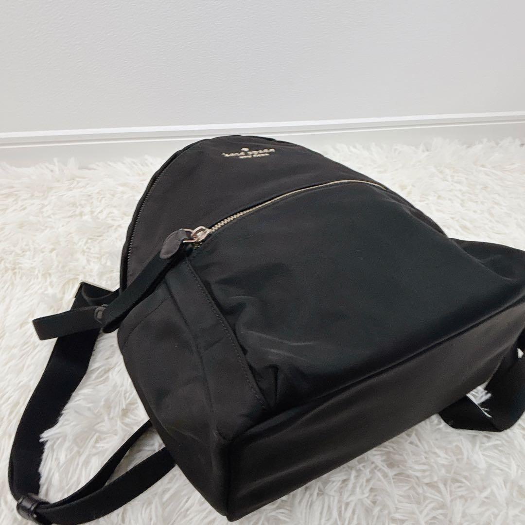 美品✨kate spadeケイトスペード チェルシー黒リュック ナイロン×レザー