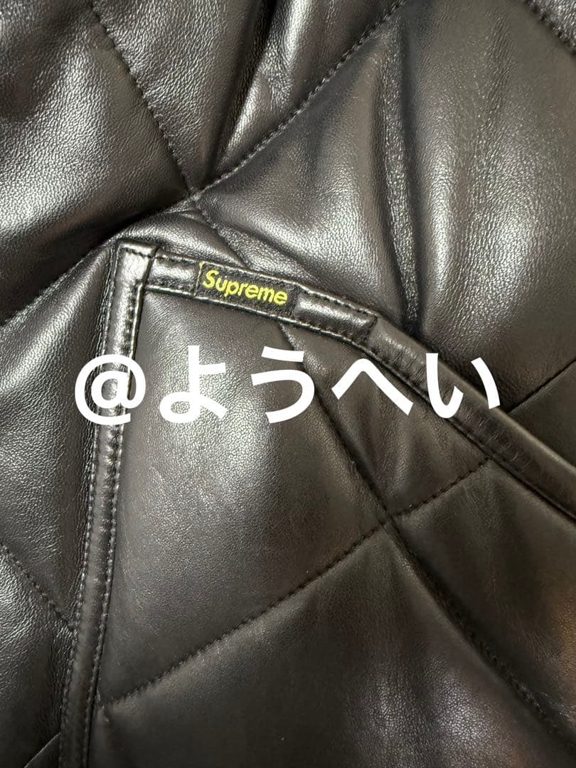 Supreme Quilted Leather Work Jacket 黒
