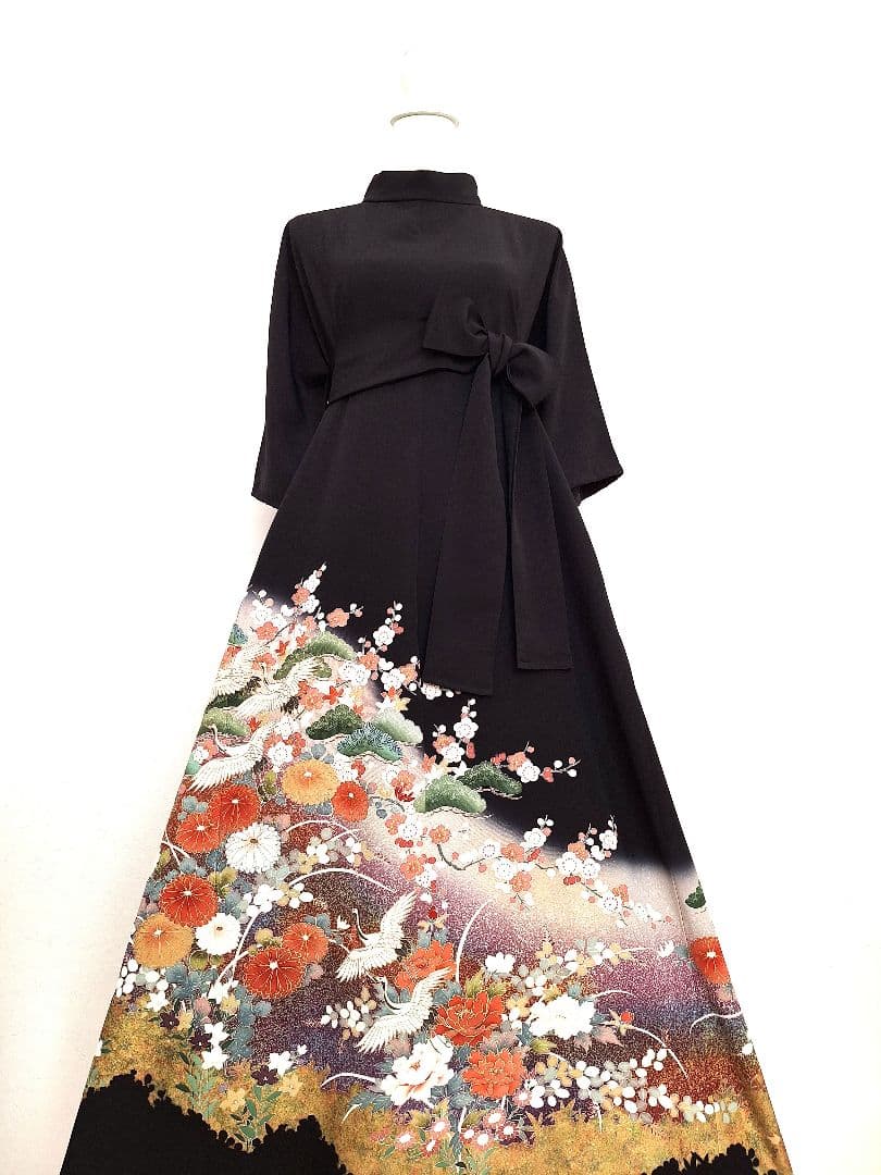 着物リメイクワンピース3637