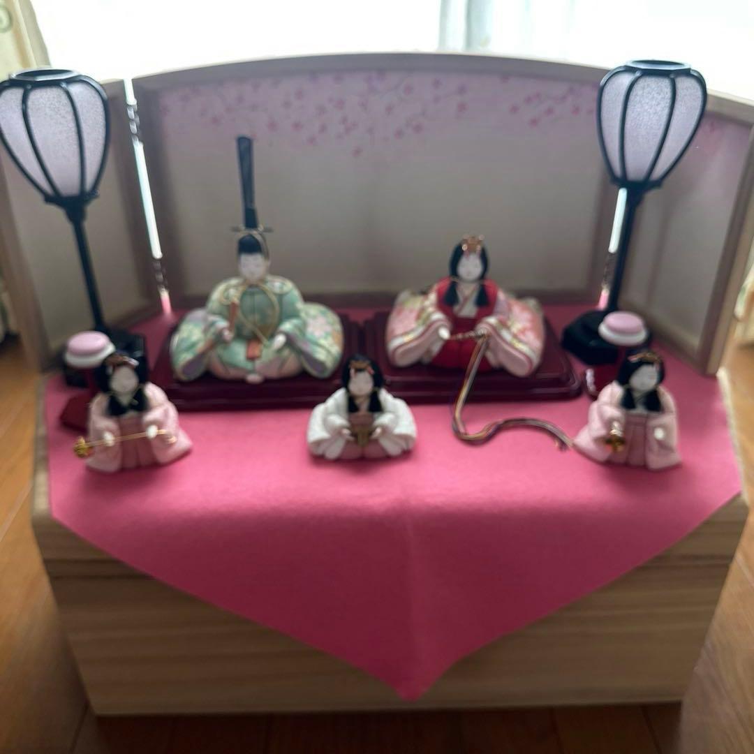 雛人形　桐箱付き 真多呂　木目込み人形　コンパクト　 お雛祭り