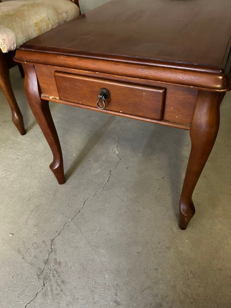 マルニ木工 80年代ビンテージ 小型テーブル、チェアーセット 引き取り限定！