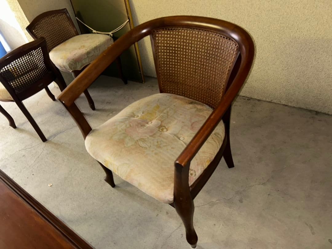 マルニ木工 80年代ビンテージ 小型テーブル、チェアーセット 引き取り限定！