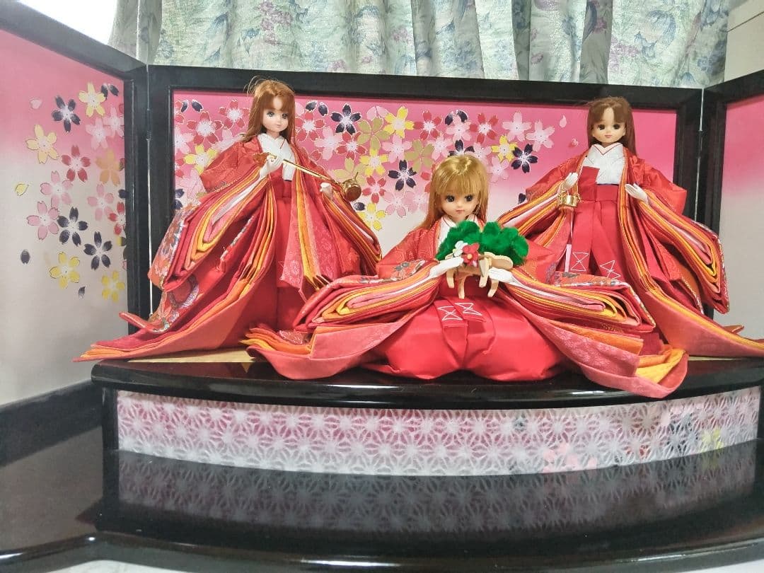 雛人形　リカちゃん　三人官女　リメイク品 ③