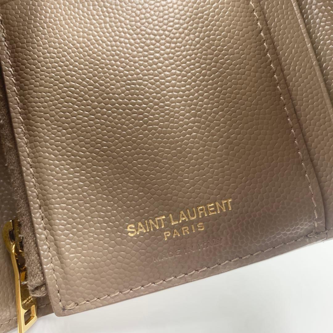 箱付き⭐サンローランパリ 三つ折り財布 キルティング YSL カサンドラ