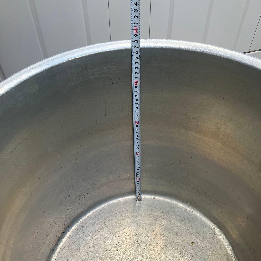 業務用　大型アルミ製寸胴鍋　大容量　2ハンドル　内径約48㎝　分厚いアルミ製