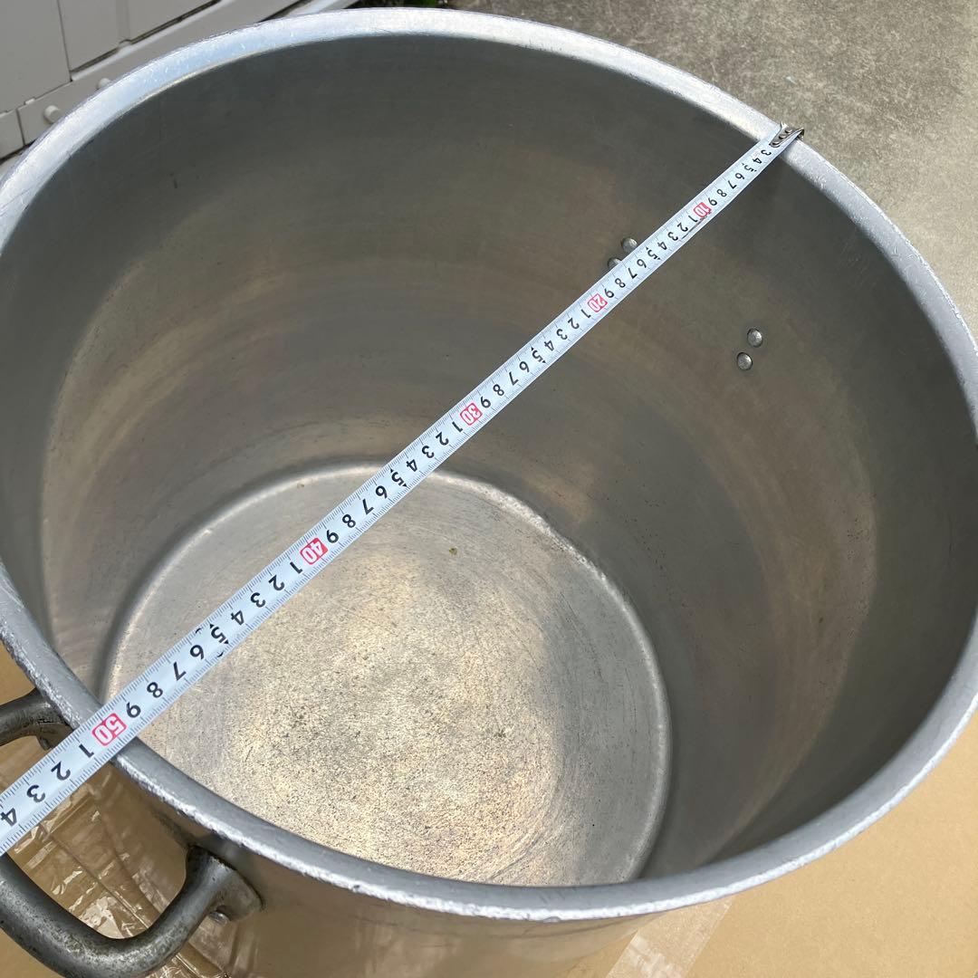 業務用　大型アルミ製寸胴鍋　大容量　2ハンドル　内径約48㎝　分厚いアルミ製