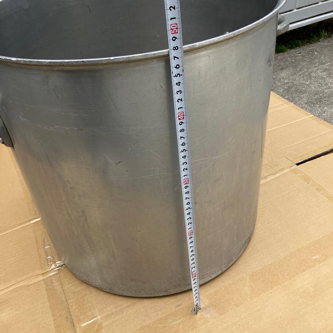 業務用　大型アルミ製寸胴鍋　大容量　2ハンドル　内径約48㎝　分厚いアルミ製